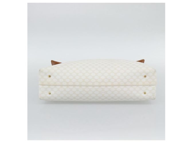 Céline Borsa a mano CELINE Macadam Canvas PVC Leather White Gold Auth 195994 Bianco D'oro - vista 5