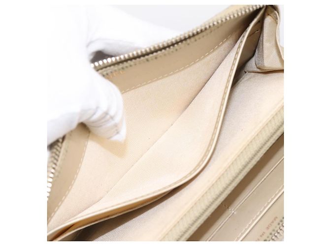 Cartera larga CHANEL Matelasse de piel de cordero Gold CC Auth 194478 Dorado - vista 17