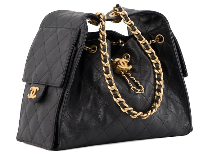 CHANEL - Borsa a tracolla Chanel 25 small in pelle caviar nera Nero - vista 2