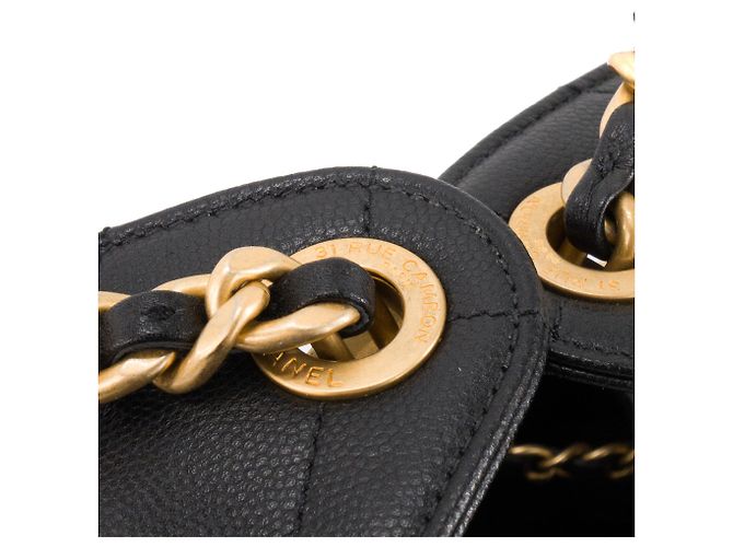 CHANEL - Borsa a tracolla Chanel 25 small in pelle caviar nera Nero - vista 7