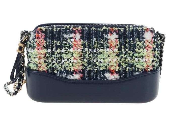 Borsa a tracolla con catena CHANEL Gabrielle de Chanel Tweed Navy Gold CC Auth BA14596SAM Blu navy - vista 13