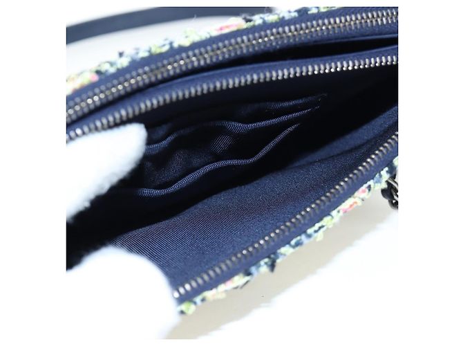 Borsa a tracolla con catena CHANEL Gabrielle de Chanel Tweed Navy Gold CC Auth BA14596SAM Blu navy - vista 18