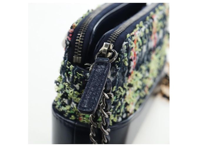 Borsa a tracolla con catena CHANEL Gabrielle de Chanel Tweed Navy Gold CC Auth BA14596SAM Blu navy - vista 21