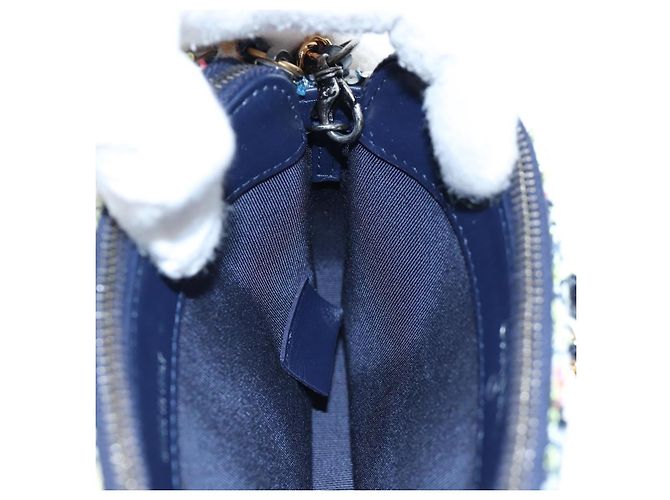 Borsa a tracolla con catena CHANEL Gabrielle de Chanel Tweed Navy Gold CC Auth BA14596SAM Blu navy - vista 25