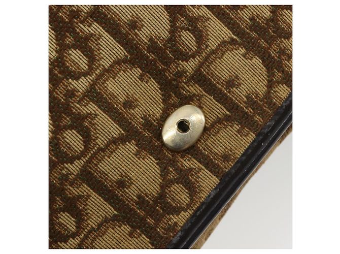 Borsa a tracolla con catena Christian Dior Trotter Canvas Beige Gold Auth 195716 D'oro - vista 18