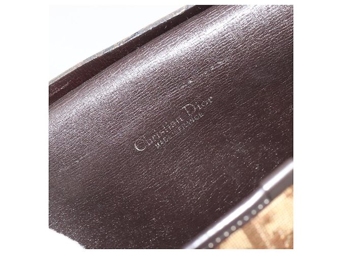 Borsa a tracolla con catena Christian Dior Trotter Canvas Beige Gold Auth 195716 D'oro - vista 19