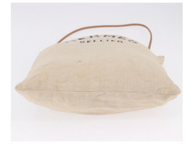 Hermès Borsa a Tracolla HERMES Arena MM Canvas Beige Tono Oro Auth 196144 - vista 5