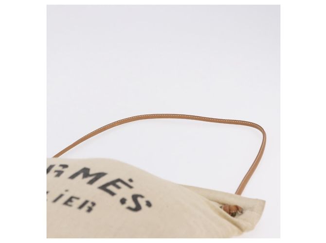 Hermès Borsa a Tracolla HERMES Arena MM Canvas Beige Tono Oro Auth 196144 - vista 8
