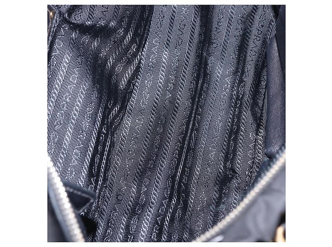 Borsa a Mano PRADA Nylon 2way Nero Oro Auth 196783V D'oro - vista 10