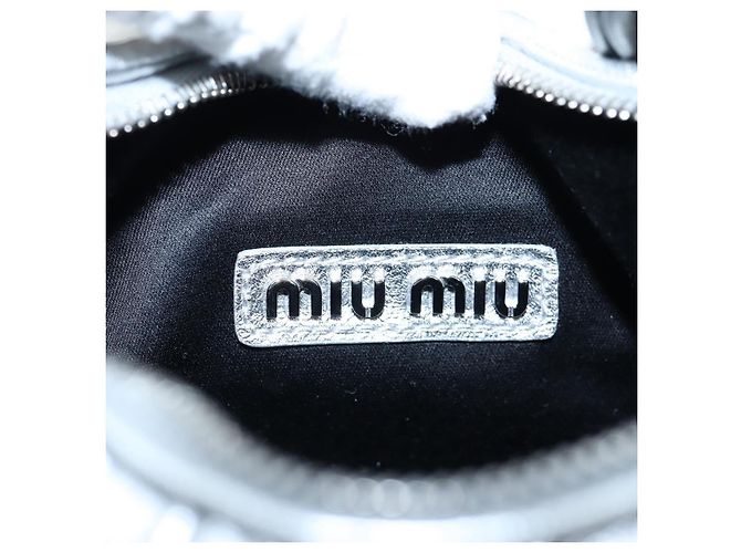 Borsa Miu Miu Matelassé Wonder in pelle 2 vie Argento Autentica 196012SAM - vista 10