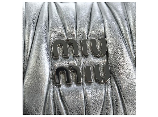 Borsa Miu Miu Matelassé Wonder in pelle 2 vie Argento Autentica 196012SAM - vista 19