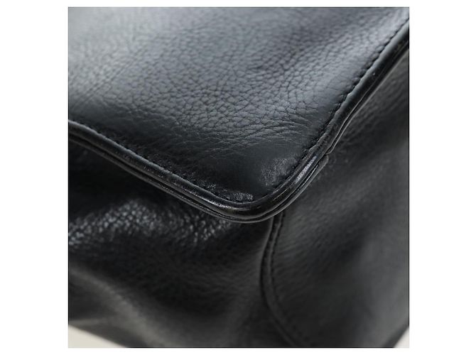 Borsa a mano Chrome Hearts CH Cross in pelle nera e argento Auth 187617SM Nero - vista 16