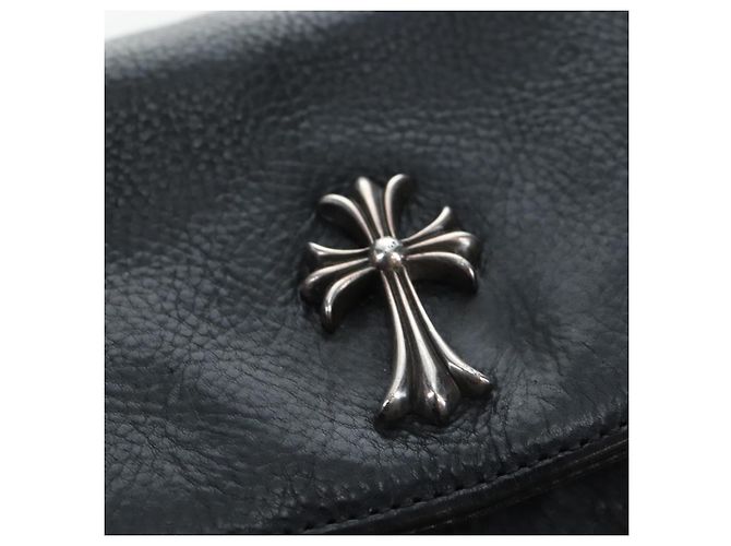Borsa a mano Chrome Hearts CH Cross in pelle nera e argento Auth 187617SM Nero - vista 18