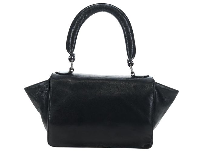 Borsa a mano Chrome Hearts CH Cross in pelle nera e argento Auth 187617SM Nero - vista 2