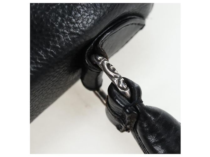 Borsa a mano Chrome Hearts CH Cross in pelle nera e argento Auth 187617SM Nero - vista 9