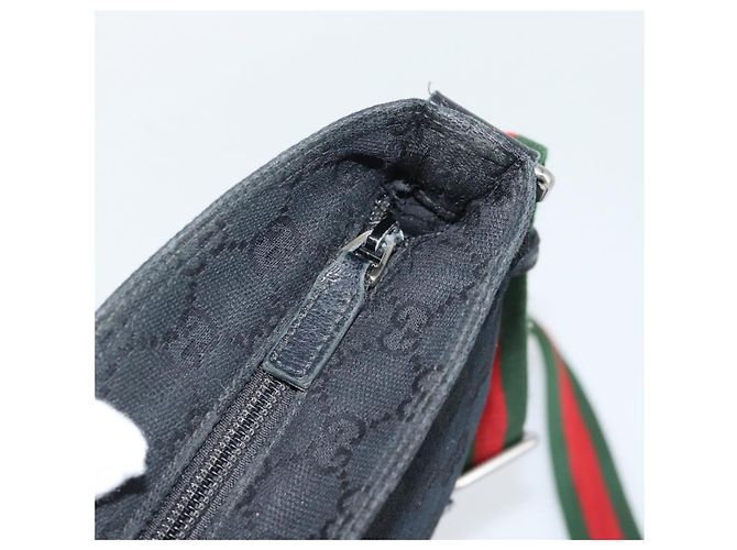 Borsa a tracolla GUCCI GG Canvas Nero Argento 189749 Auth 196176 - vista 10