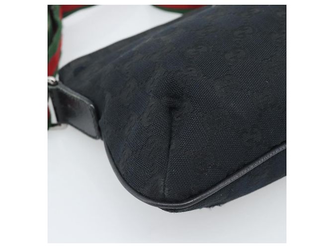 Borsa a tracolla GUCCI GG Canvas Nero Argento 189749 Auth 196176 - vista 15