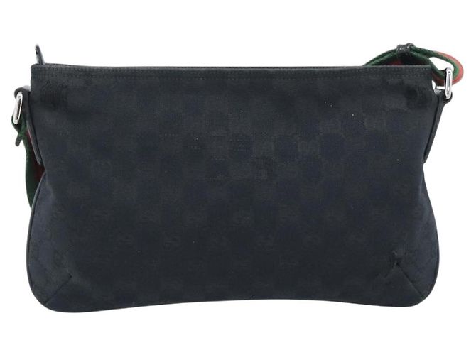 Borsa a tracolla GUCCI GG Canvas Nero Argento 189749 Auth 196176 - vista 2