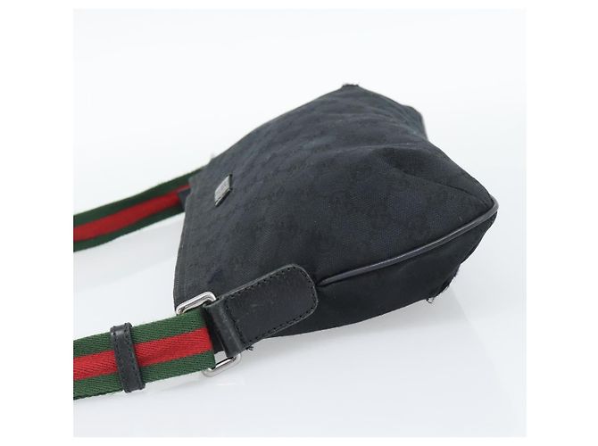 Borsa a tracolla GUCCI GG Canvas Nero Argento 189749 Auth 196176 - vista 3