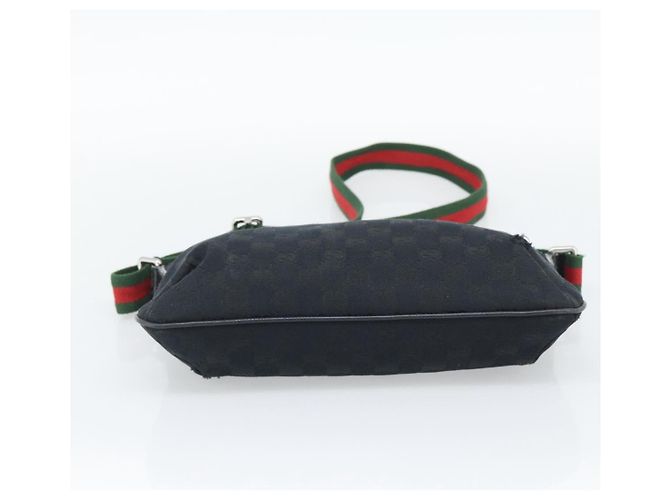 Borsa a tracolla GUCCI GG Canvas Nero Argento 189749 Auth 196176 - vista 5