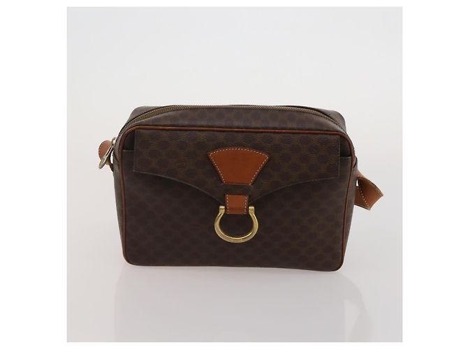 Céline Borsa a tracolla CELINE Macadam Canvas PVC Leather 2way 2 Set Brown Auth mr2802 Marrone - vista 11