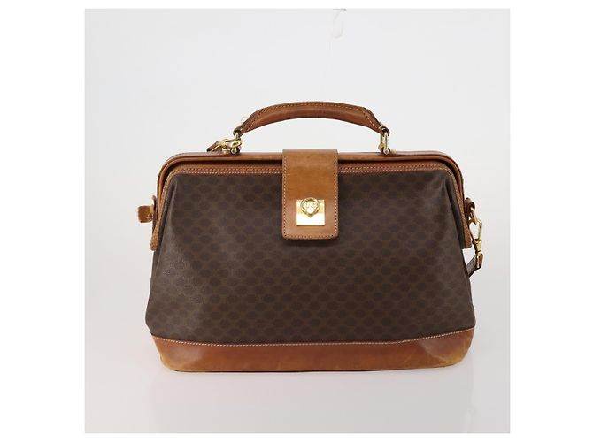 Céline Borsa a tracolla CELINE Macadam Canvas PVC Leather 2way 2 Set Brown Auth mr2802 Marrone - vista 2