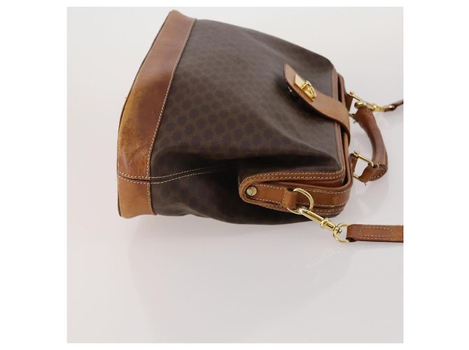 Céline Borsa a tracolla CELINE Macadam Canvas PVC Leather 2way 2 Set Brown Auth mr2802 Marrone - vista 4