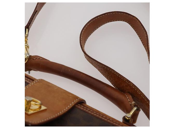 Céline Borsa a tracolla CELINE Macadam Canvas PVC Leather 2way 2 Set Brown Auth mr2802 Marrone - vista 6