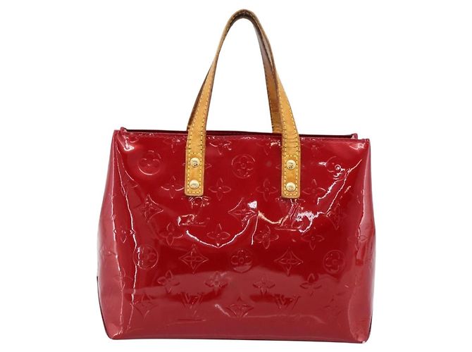 Borsa LOUIS VUITTON Monogram Vernis Reade PM Pomme D'amour M91990 LV Auth BA14837 Rosso - vista 13