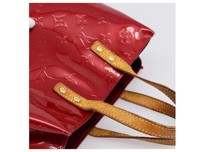 Borsa LOUIS VUITTON Monogram Vernis Reade PM Pomme D'amour M91990 LV Auth BA14837 Rosso - vista 6