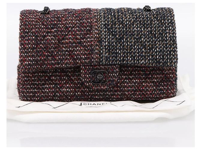 Borsa a tracolla CHANEL Chain Matelasse25 in Tweed Multicolor CC Auth 195503SAM Multicolore - vista 12