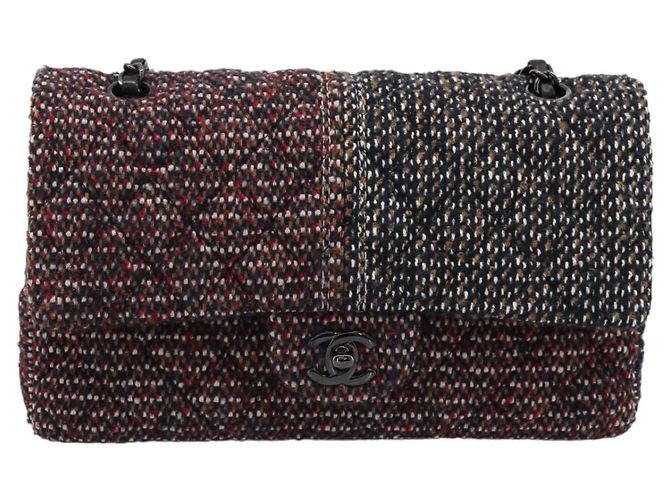Borsa a tracolla CHANEL Chain Matelasse25 in Tweed Multicolor CC Auth 195503SAM Multicolore - vista 13