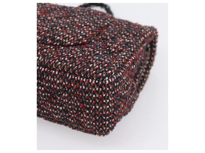 Borsa a tracolla CHANEL Chain Matelasse25 in Tweed Multicolor CC Auth 195503SAM Multicolore - vista 15
