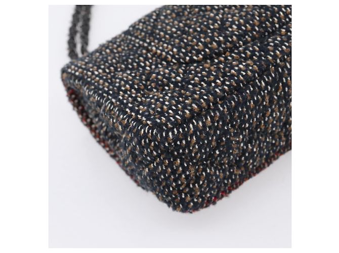 Borsa a tracolla CHANEL Chain Matelasse25 in Tweed Multicolor CC Auth 195503SAM Multicolore - vista 16