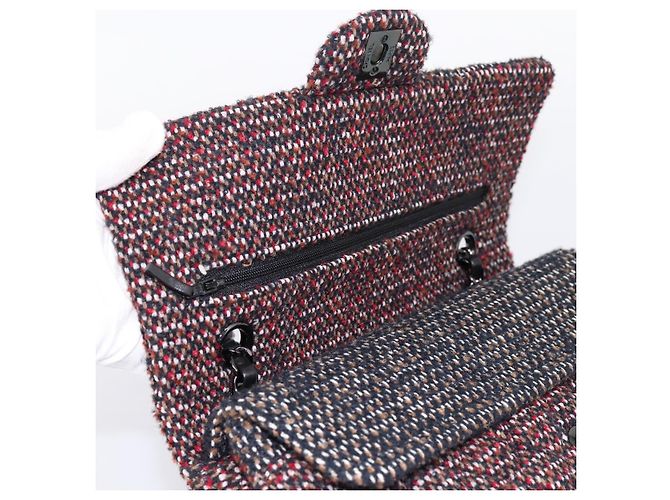 Borsa a tracolla CHANEL Chain Matelasse25 in Tweed Multicolor CC Auth 195503SAM Multicolore - vista 17