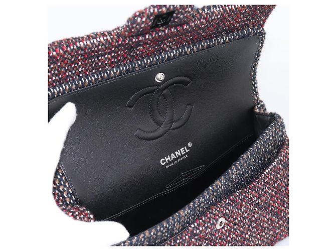 Borsa a tracolla CHANEL Chain Matelasse25 in Tweed Multicolor CC Auth 195503SAM Multicolore - vista 18