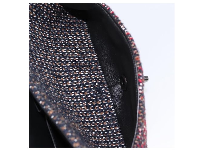 Borsa a tracolla CHANEL Chain Matelasse25 in Tweed Multicolor CC Auth 195503SAM Multicolore - vista 23