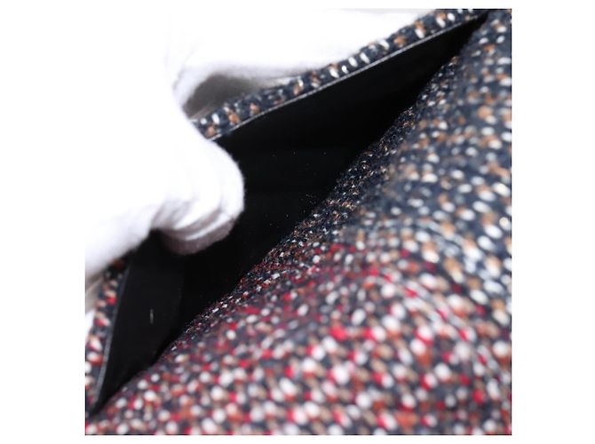Borsa a tracolla CHANEL Chain Matelasse25 in Tweed Multicolor CC Auth 195503SAM Multicolore - vista 26
