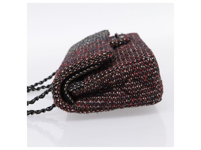 Borsa a tracolla CHANEL Chain Matelasse25 in Tweed Multicolor CC Auth 195503SAM Multicolore - vista 3