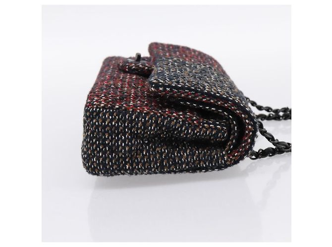 Borsa a tracolla CHANEL Chain Matelasse25 in Tweed Multicolor CC Auth 195503SAM Multicolore - vista 4