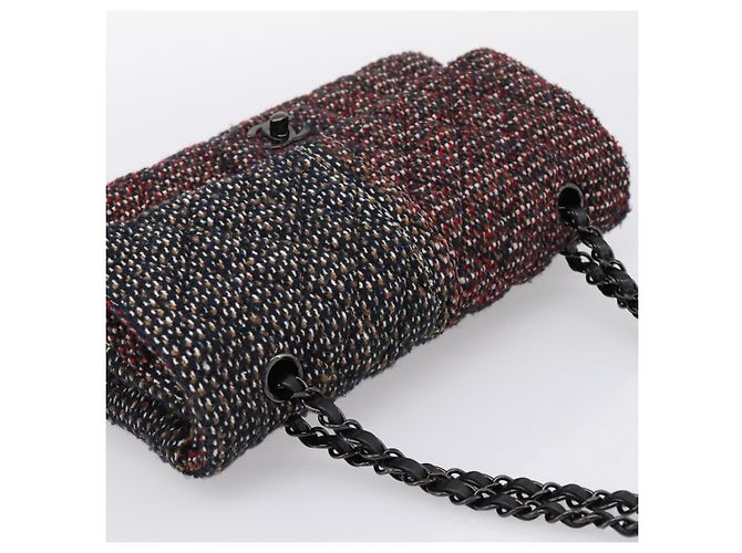 Borsa a tracolla CHANEL Chain Matelasse25 in Tweed Multicolor CC Auth 195503SAM Multicolore - vista 6