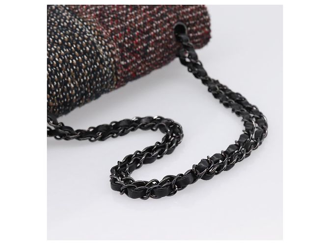 Borsa a tracolla CHANEL Chain Matelasse25 in Tweed Multicolor CC Auth 195503SAM Multicolore - vista 7