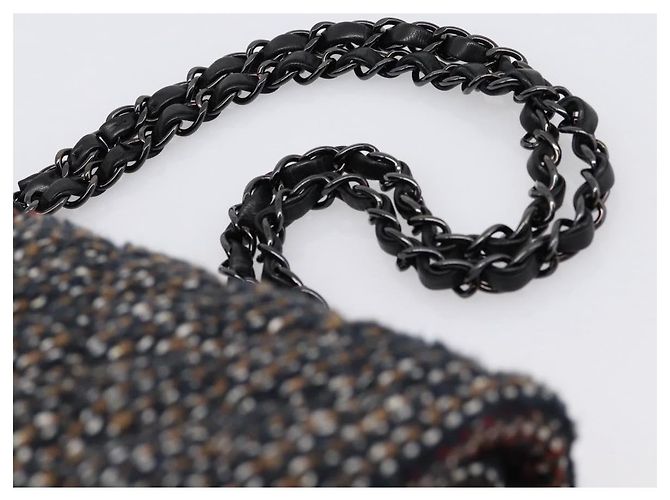 Borsa a tracolla CHANEL Chain Matelasse25 in Tweed Multicolor CC Auth 195503SAM Multicolore - vista 8