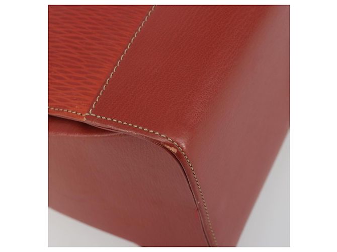 Bolsa de Ombro LOEWE Velazquez em Couro Vermelho com Detalhes Dourados Auth 196086 - vista 16