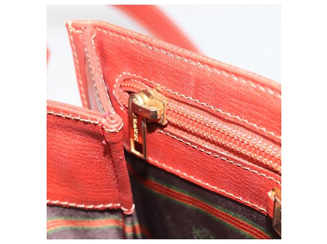 Bolsa de Ombro LOEWE Velazquez em Couro Vermelho com Detalhes Dourados Auth 196086 - vista 20
