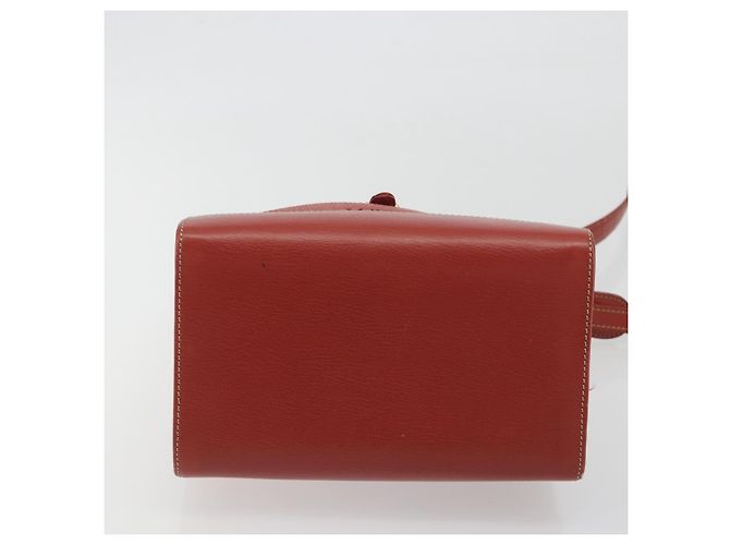 Bolsa de Ombro LOEWE Velazquez em Couro Vermelho com Detalhes Dourados Auth 196086 - vista 5