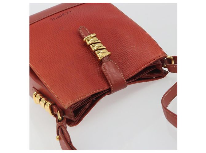Bolsa de Ombro LOEWE Velazquez em Couro Vermelho com Detalhes Dourados Auth 196086 - vista 6