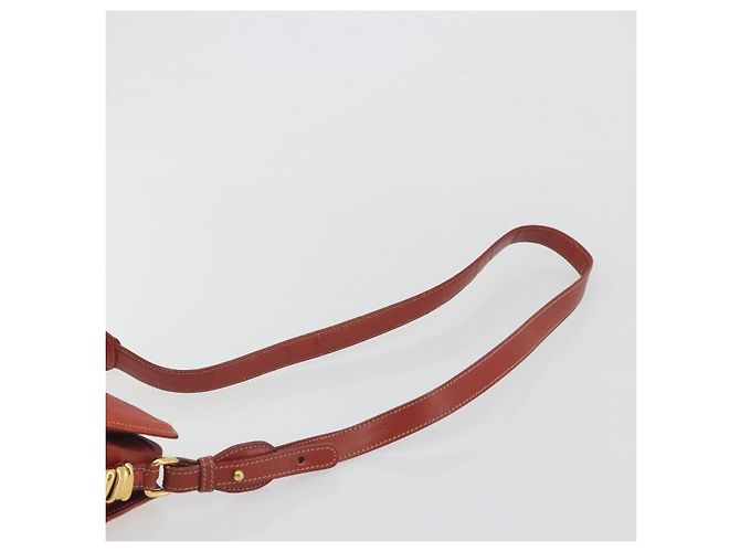 Bolsa de Ombro LOEWE Velazquez em Couro Vermelho com Detalhes Dourados Auth 196086 - vista 8