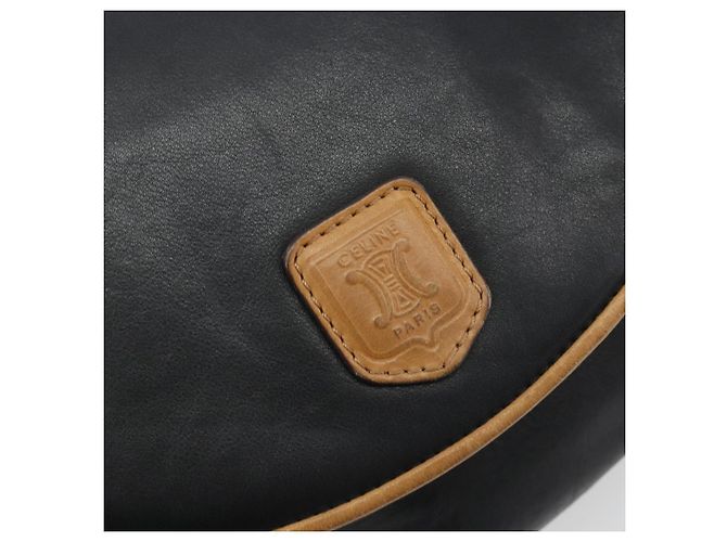 Céline Borsa a tracolla CELINE in pelle nera e oro Auth 186955 Nero D'oro - vista 17