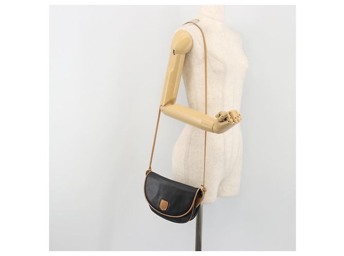 Céline Borsa a tracolla CELINE in pelle nera e oro Auth 186955 Nero D'oro - vista 23
